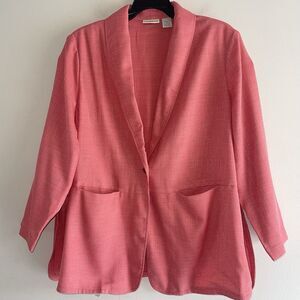 TravelSmith Coral Blazer Jacket Plus Size 3X Womans Casual Lightweight Pockets